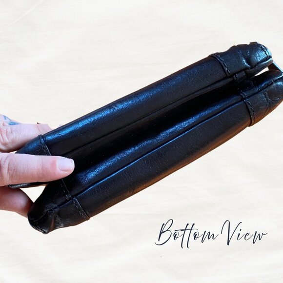 Gianni Conti Black Leather Crossbody | Minimalist Italian Purse - Picture 6 of 6